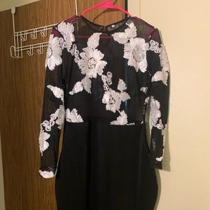 custom made black and white knee length dress in x-large